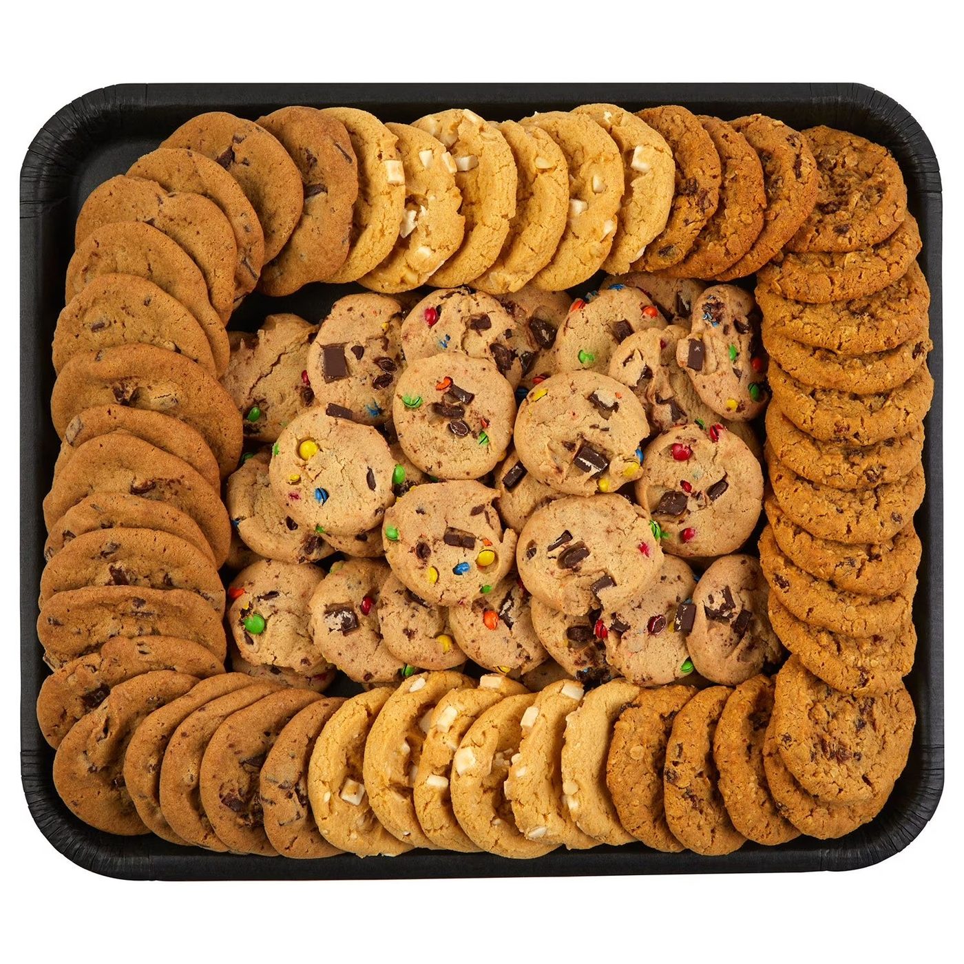 Large cookie platter with chocolate chip and assorted cookies